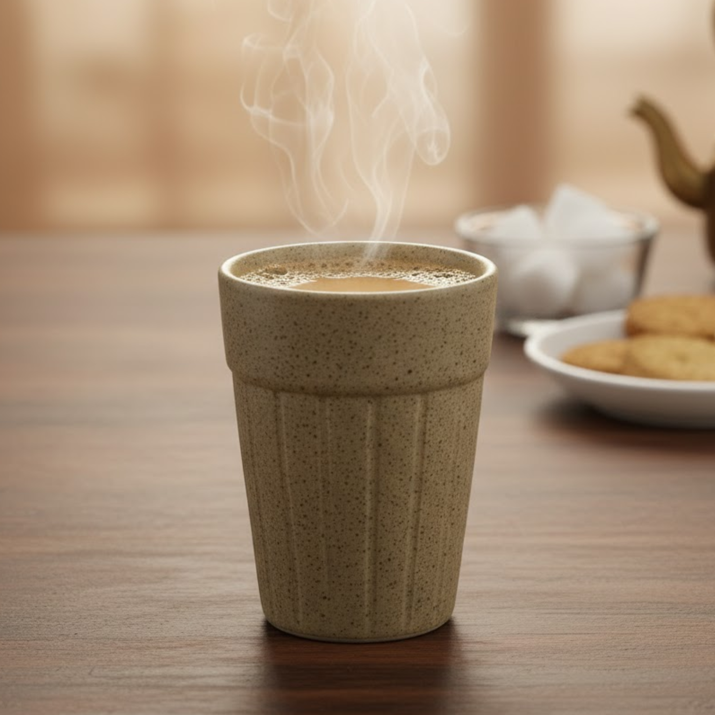 DailyAlley Cafe Style Ceramic Kulhad Set with Stand (Set of 6) - Assorted Tea & Coffee Cups for Modern Homes & Eateries Dailyalley
