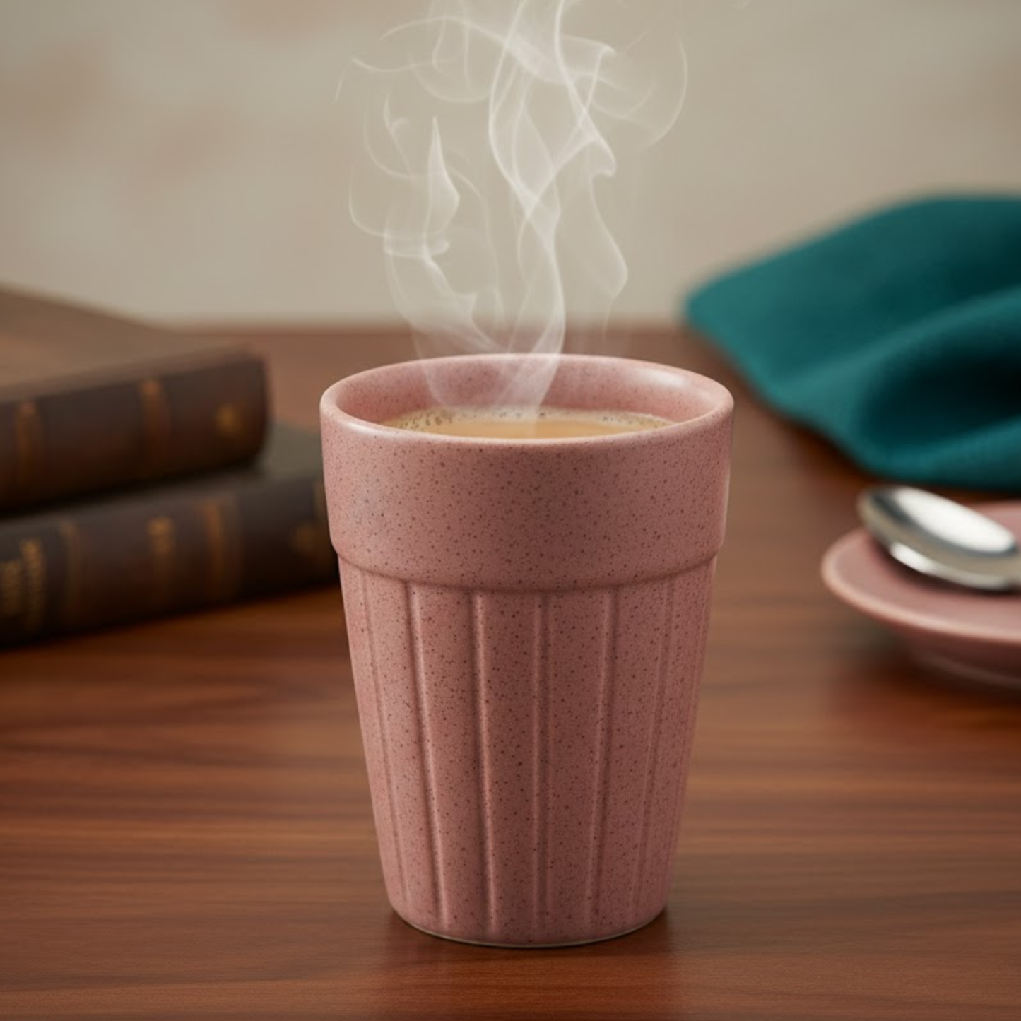 DailyAlley Cafe Style Ceramic Kulhad Set with Stand (Set of 6) - Assorted Tea & Coffee Cups for Modern Homes & Eateries Dailyalley