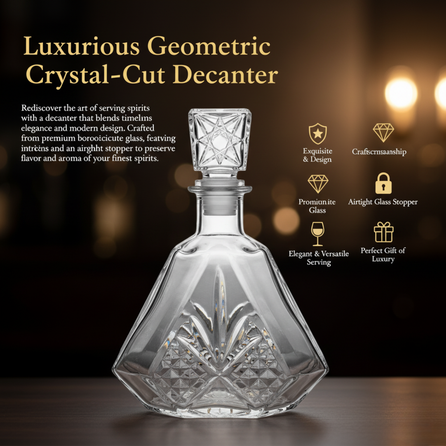 Decanter Set and set of 6 wine Glass DailyAlley Premium 7-Piece Vintage Crystal Decanter Set – 850ml Whiskey Decanter & 6 Glasses, Hand-Cut Design, Perfect Gift for Home Bar Lovers Dailyalley