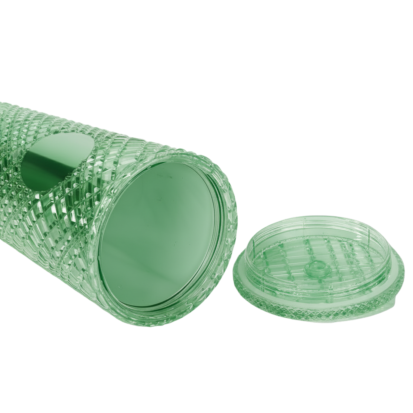 DailyAlley Blue Studded Tumbler with Straw (710ml) | Reusable Plastic Travel Mug for Iced Coffee & Cold Drinks | Textured Cup for All Ages Dailyalley