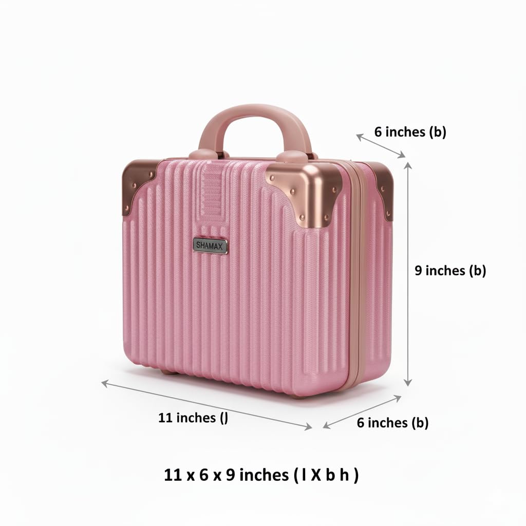 DailyAlley Hard Shell Makeup Bag for Women, 14-Inch Waterproof Travel Cosmetic Case & Vanity Organizer for Toiletries, Stylish & Lightweight Dailyalley