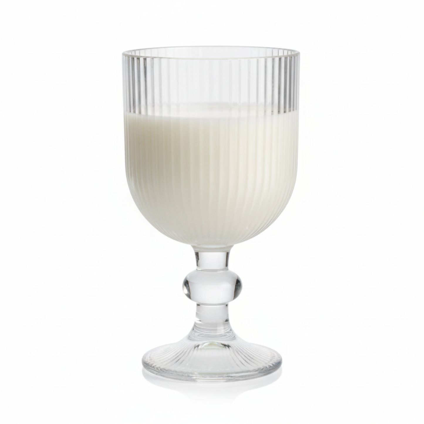 Luxury Decorative Candles Set in Ribbed Glass Goblets. Aromatic white wax duo for romantic ambiance, presented in a chic pink trunk gift box. Dailyalley