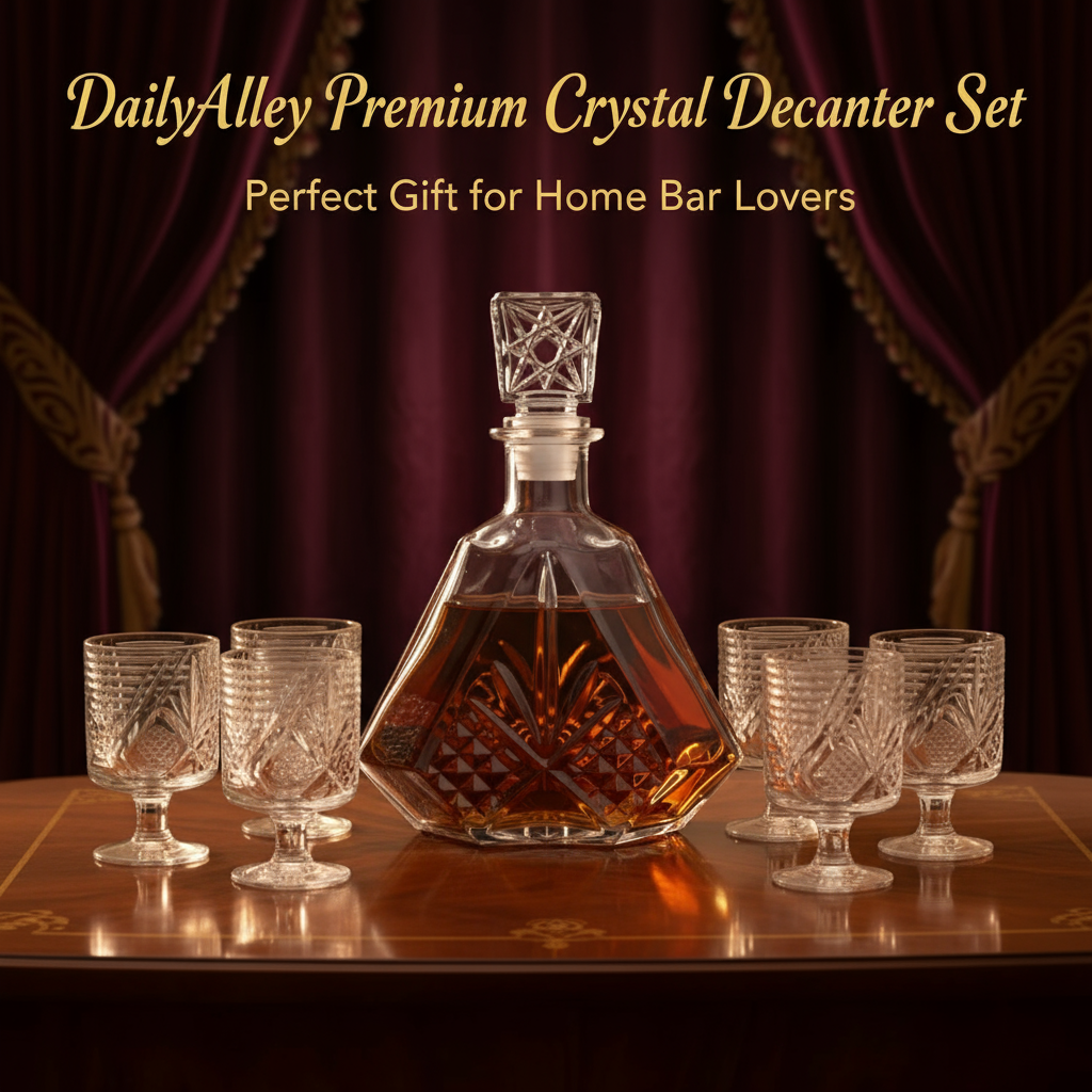 DailyAlley Premium Crystal Decanter Set Banner