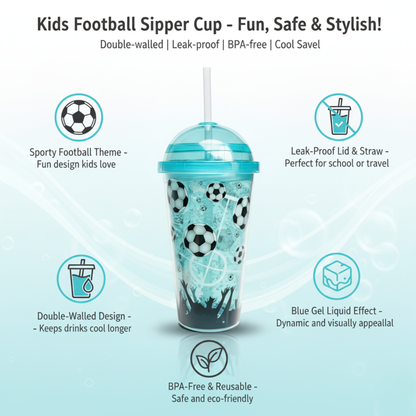 DailyAlley Soccer Tumbler - A durable sports cup with a straw, perfect for staying hydrated on the go. Dailyalley