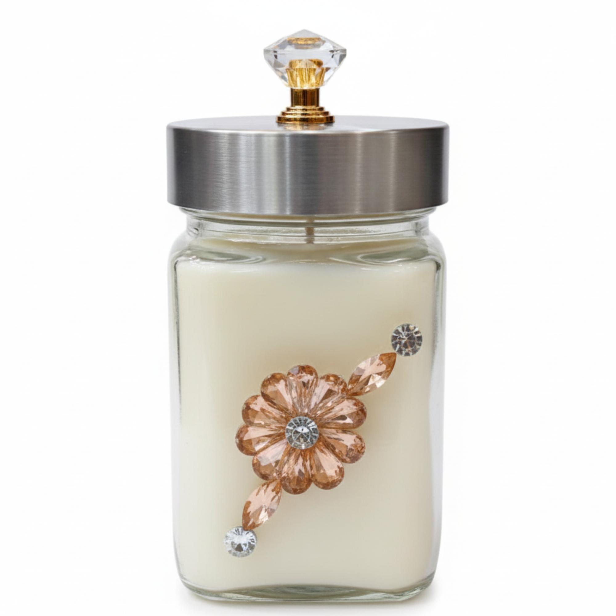 DailyAlley Wax Diya Candle Set | Jewel Top Candle Duo | Decorative Candles for Diwali & Home Decor Gift Hamper Dailyalley