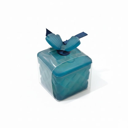 Elegant Diwali gift hamper with 6 sky-blue ceramic cups, wooden tray, and scented candle—perfect festive luxury for family and friends. Dailyalley