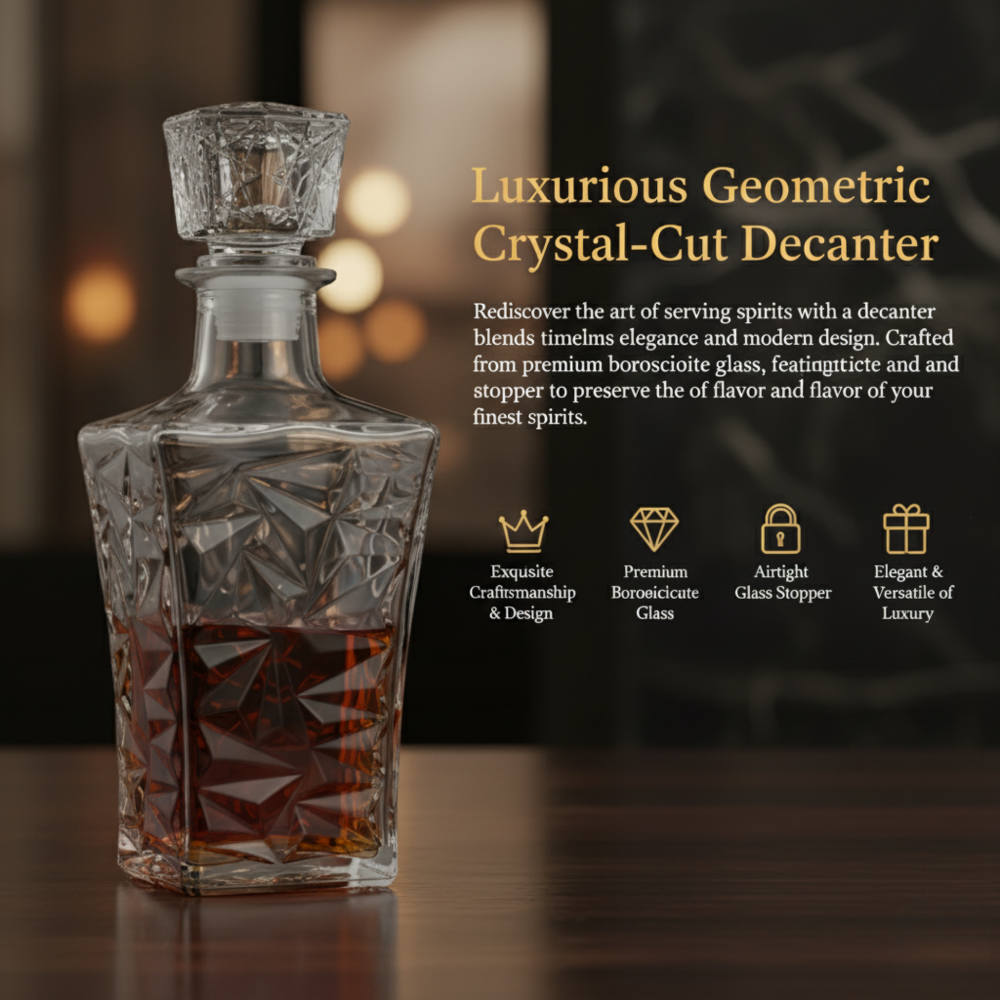 Diamond Finish Luxurious Decanter Dailyalley