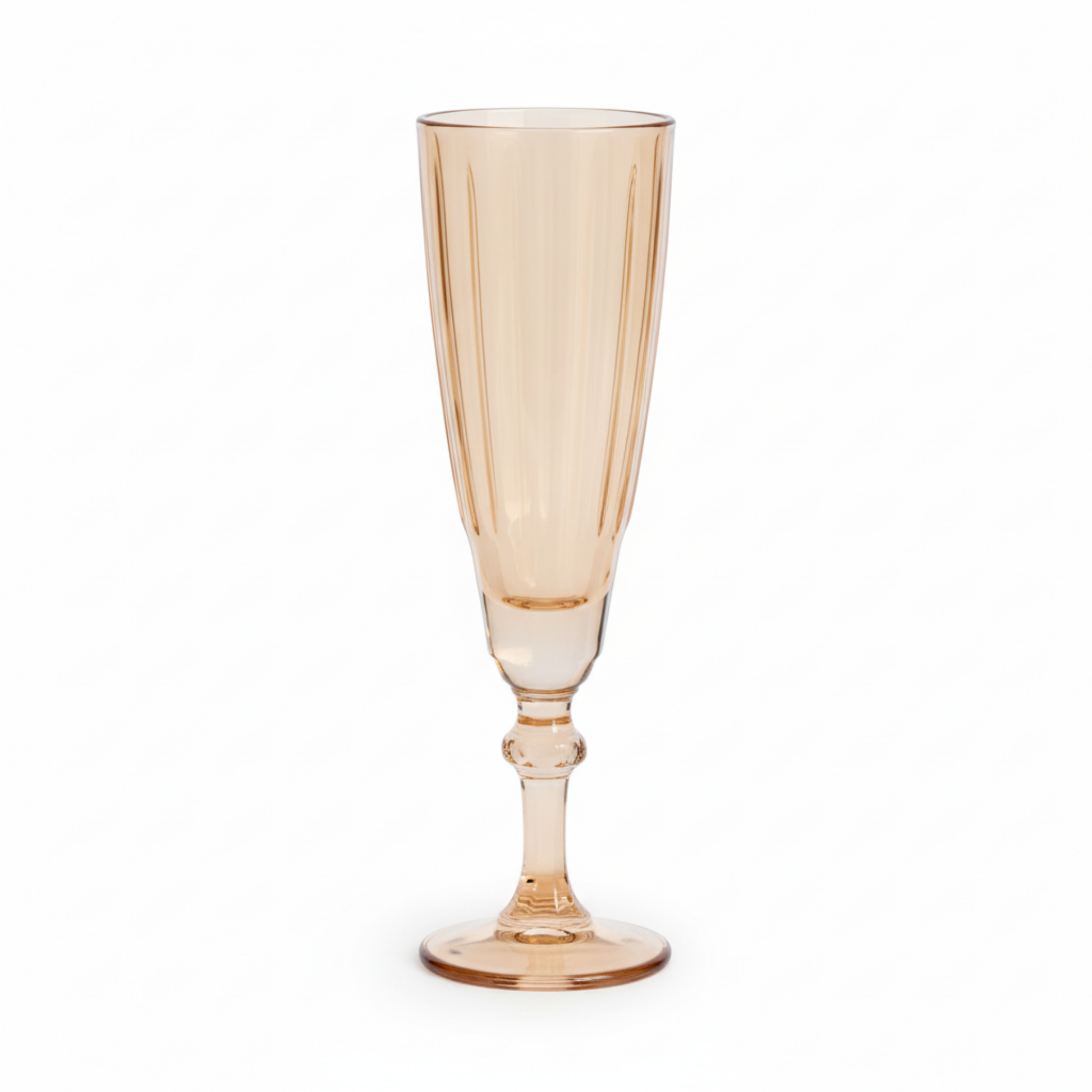 DailyAlley Vintage Ribbed Champagne Flutes (Set of 6) | Elegant Rose Pink Glassware for Prosecco & Cocktails | Stemmed Toasting Glasses Dailyalley