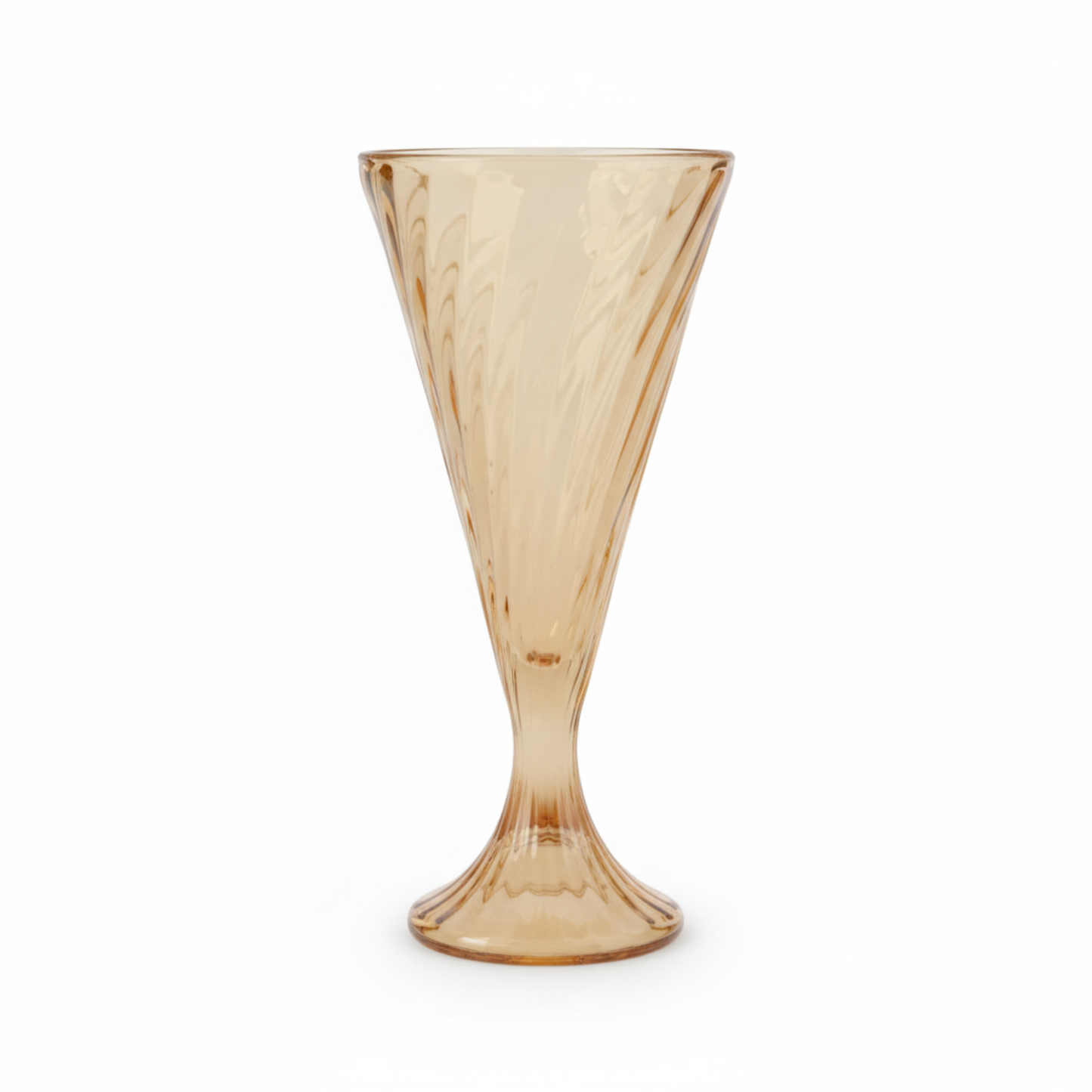 DailyAlley Vintage Amber Wine Glasses (Set of 6) | Elegant Fluted Swirl Design for Cocktails & Champagne | Multi-Purpose Glassware (300ml) Dailyalley