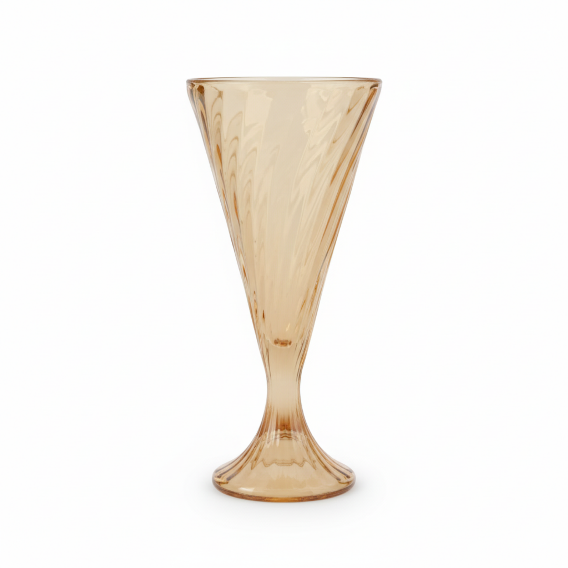 DailyAlley Vintage Amber Wine Glasses (Set of 6) | Elegant Fluted Swirl Design for Cocktails & Champagne | Multi-Purpose Glassware (300ml) Dailyalley