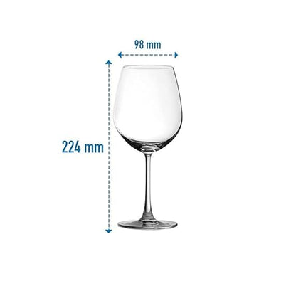 Wine glass with measurements on a white background