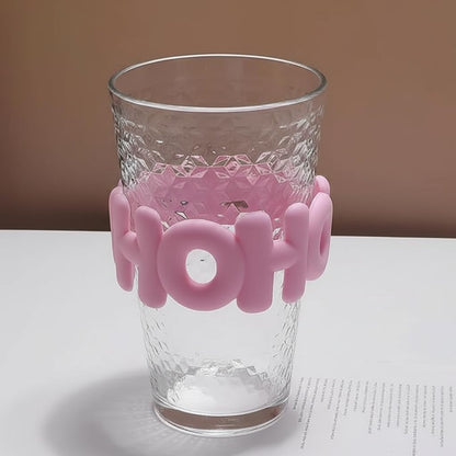 Glass Sipper Tumbler with Straw | 450ml Stylish Cup for Cold & Hot Drinks | Reusable Travel Mug for Office, Gym, Home (Transparent, Pink) Dailyalley