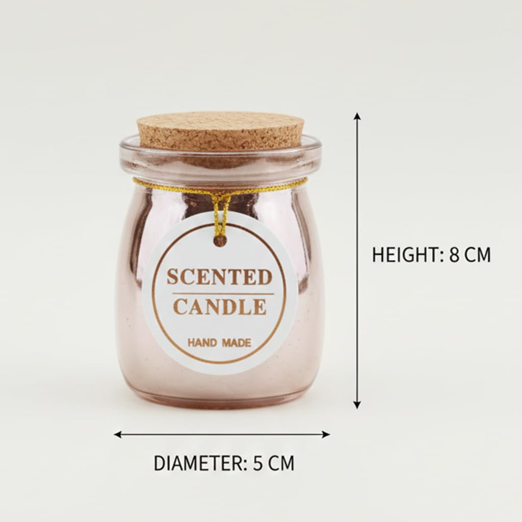 Handmade Scented Jar Candles – Pack of 12 | 24+ Hours Burn Time | Rose Pink Glass Jars for Home Decor, Christmas, Aromatherapy & Gifting Dailyalley