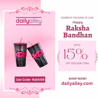 Advertisement for daily alley with promotional offer on a pink background