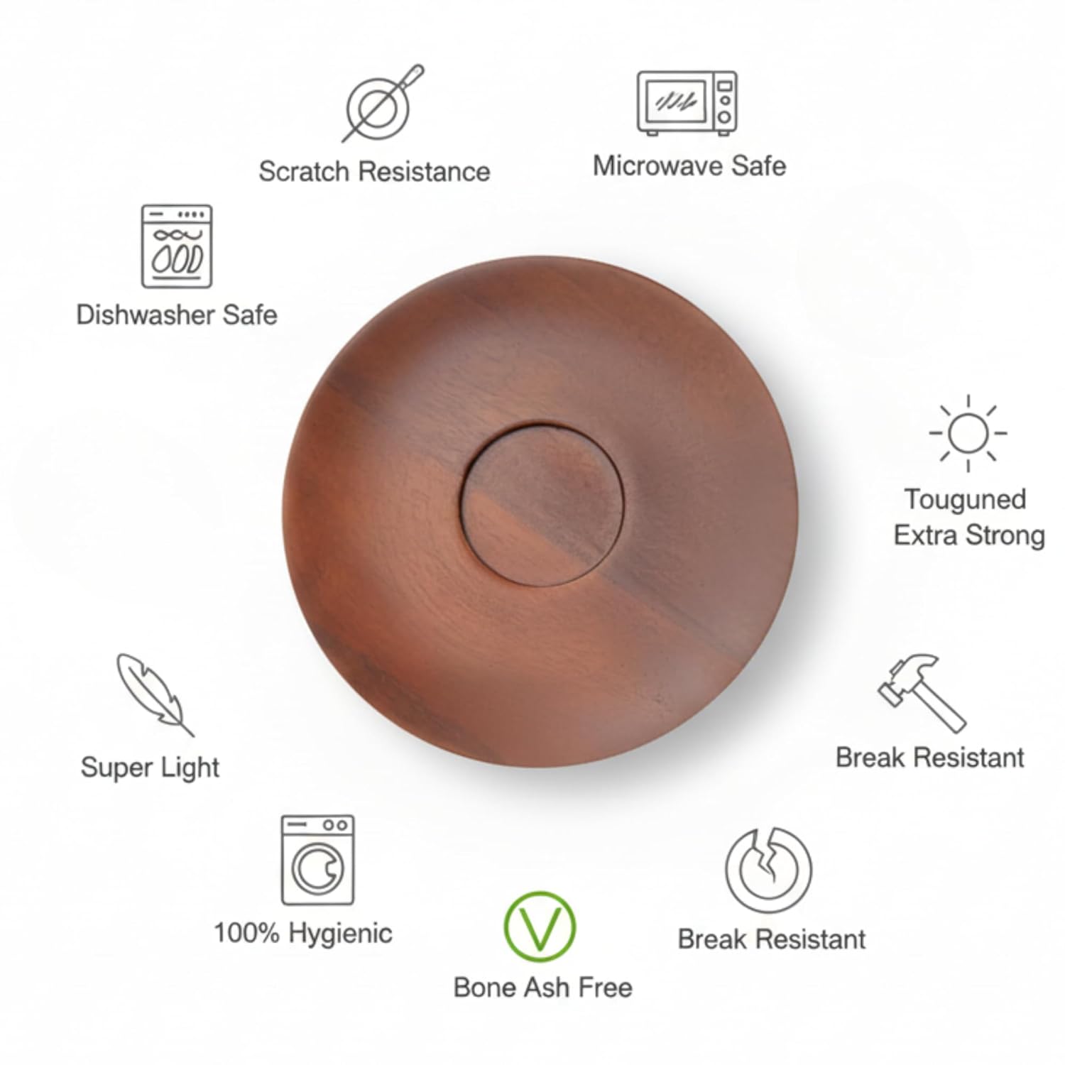 Premium Ceramic Tea Cup Set with Wooden Plates – 12-Piece Set (6 Cups + 6 Plates), 150 ml | Handmade Glazed Design for Tea, Coffee, Guests & Gifting Dailyalley