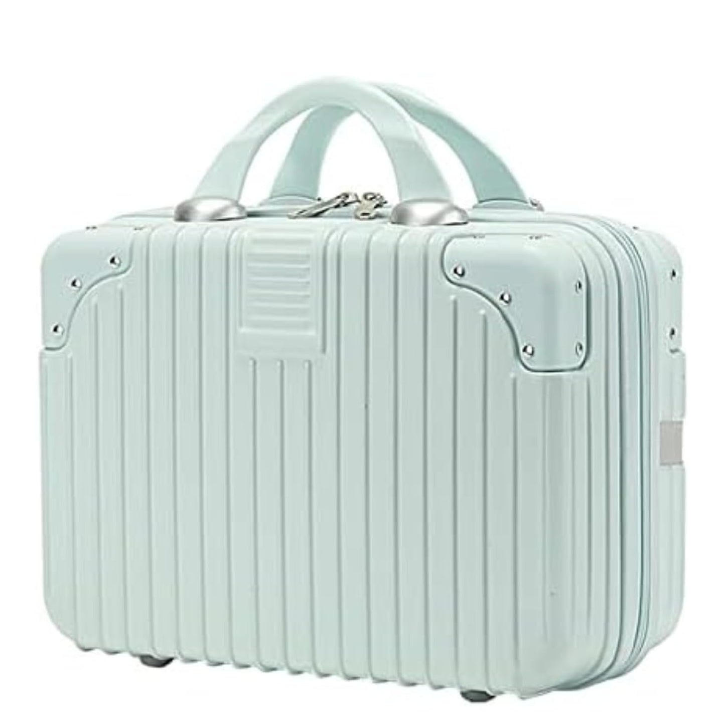 DailyAlley White Hard Shell Makeup Bag - A portable travel cosmetic case with a handle. Perfect for organizing makeup and toiletries on the go. Dailyalley