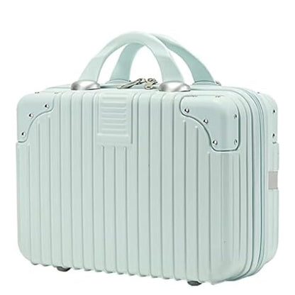 DailyAlley White Hard Shell Makeup Bag - A portable travel cosmetic case with a handle. Perfect for organizing makeup and toiletries on the go. Dailyalley