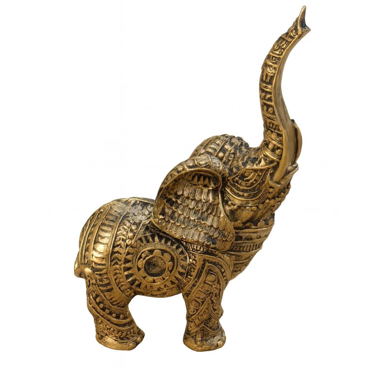 DailyAlley Premium Gold Plated Elephant Pair Showpiece | Polyresin Handcrafted Good Luck Figurines | Home Decor & Vastu Décor | Ideal for Diwali, Wedding, Housewarming & Living Room Decoration Dailyalley