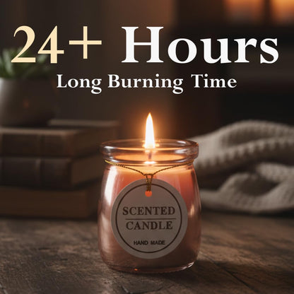 Handmade Scented Jar Candles – Pack of 12 | 24+ Hours Burn Time | Rose Pink Glass Jars for Home Decor, Christmas, Aromatherapy & Gifting Dailyalley