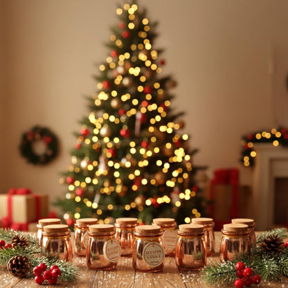 Handmade Scented Jar Candles – Pack of 12 | 24+ Hours Burn Time | Rose Pink Glass Jars for Home Decor, Christmas, Aromatherapy & Gifting Dailyalley