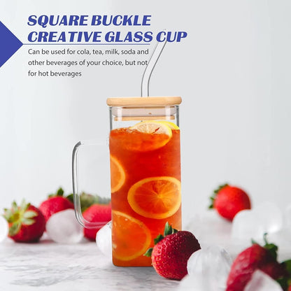 DailyAlley Glass Sipper - An aesthetic tumbler with a lid and straw, perfect for iced coffee, smoothies, and juices. A great Diwali gift. Dailyalley