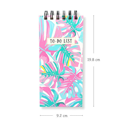Multi Leaves To-Do List Notepad | Daily Planner for Work, Study & Groceries | Wirebound Checklist Pad | 50 Tear-Off Sheets | 264 Pages | 80 GSM | 9.2x19.8 cm Dailyalley