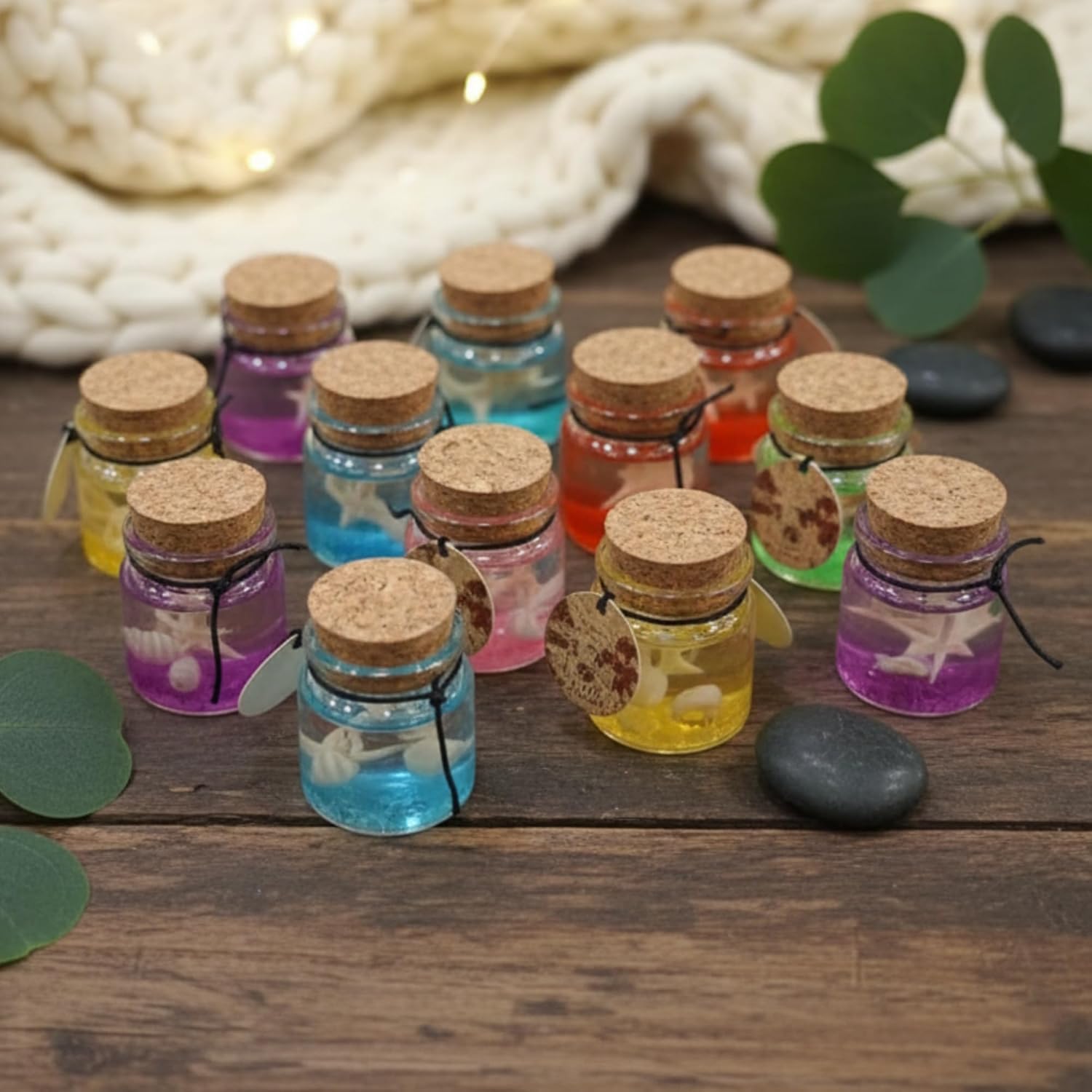 Handmade Colourful Gel Wax Jar Candles – Set of 12 | Long-Burning 12+ Hours Scented Glass Candles for Home Decor, Festivals, Diwali, Christmas & Gifting Dailyalley