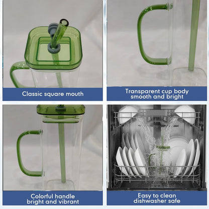 Cute Green Bow Glass Tumbler | 300ml Stylish Reusable Mug for Coffee, Juice & Milk – DailyAlley Dailyalley