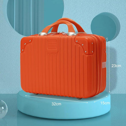 DailyAlley White Hard Shell Makeup Bag - A portable travel cosmetic case with a handle. Perfect for organizing makeup and toiletries on the go. Dailyalley