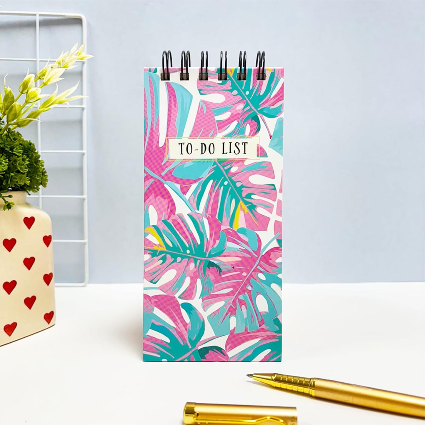 Multi Leaves To-Do List Notepad | Daily Planner for Work, Study & Groceries | Wirebound Checklist Pad | 50 Tear-Off Sheets | 264 Pages | 80 GSM | 9.2x19.8 cm Dailyalley