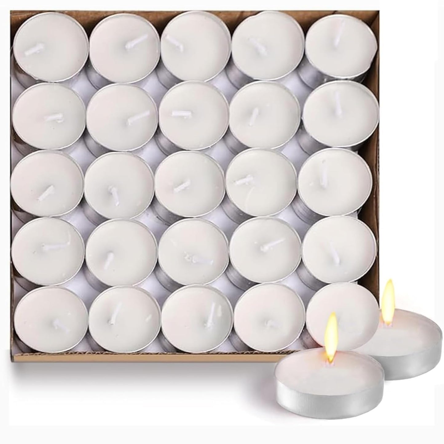DailyAlley Tealight Candles Set of 100 | 4+ Hrs Long Burning Wax Diyas for Diwali, Puja, Home Décor, Weddings & Festive Parties Dailyalley
