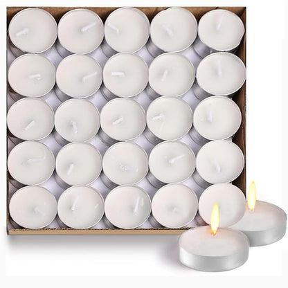 DailyAlley Tealight Candles Set of 100 | 4+ Hrs Long Burning Wax Diyas for Diwali, Puja, Home Décor, Weddings & Festive Parties Dailyalley
