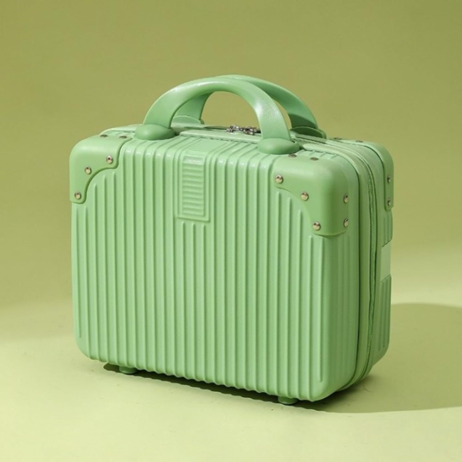 DailyAlley White Hard Shell Makeup Bag - A portable travel cosmetic case with a handle. Perfect for organizing makeup and toiletries on the go. Dailyalley