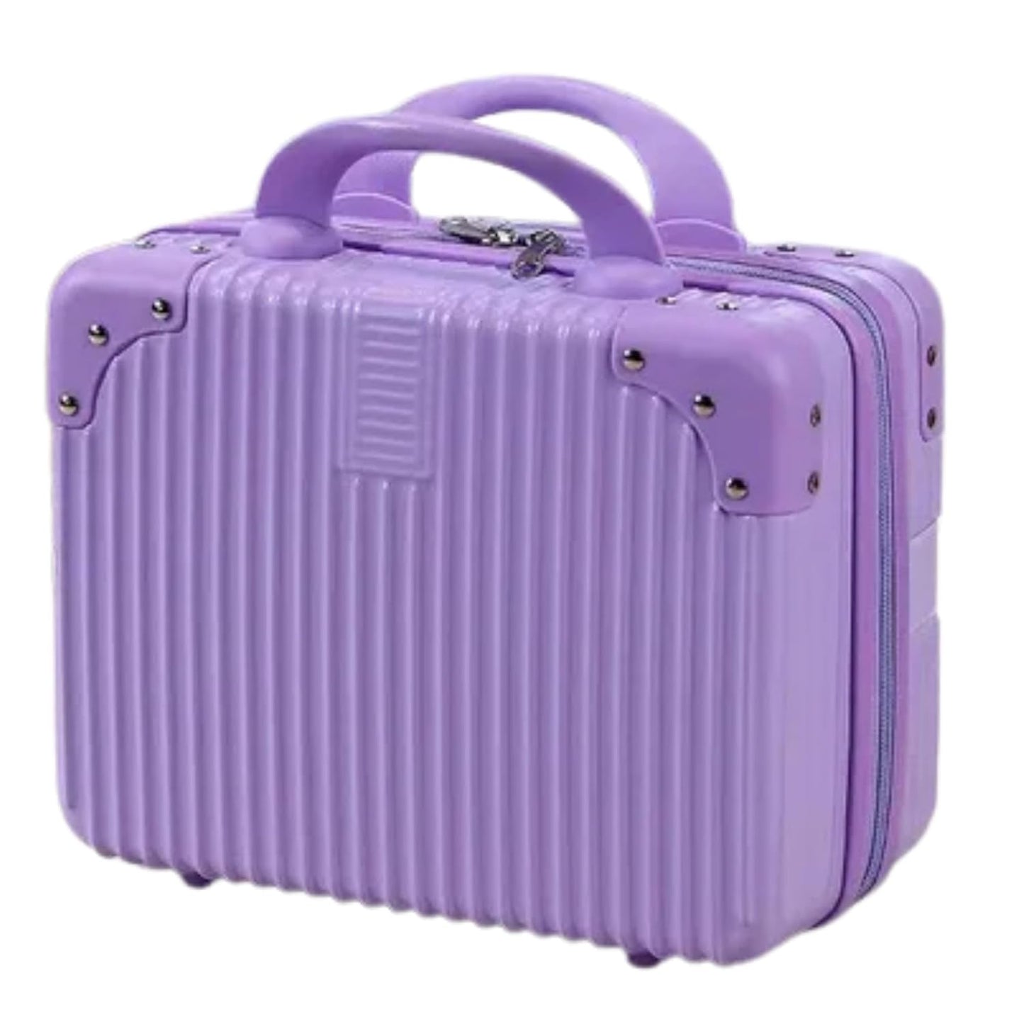 DailyAlley White Hard Shell Makeup Bag - A portable travel cosmetic case with a handle. Perfect for organizing makeup and toiletries on the go. Dailyalley