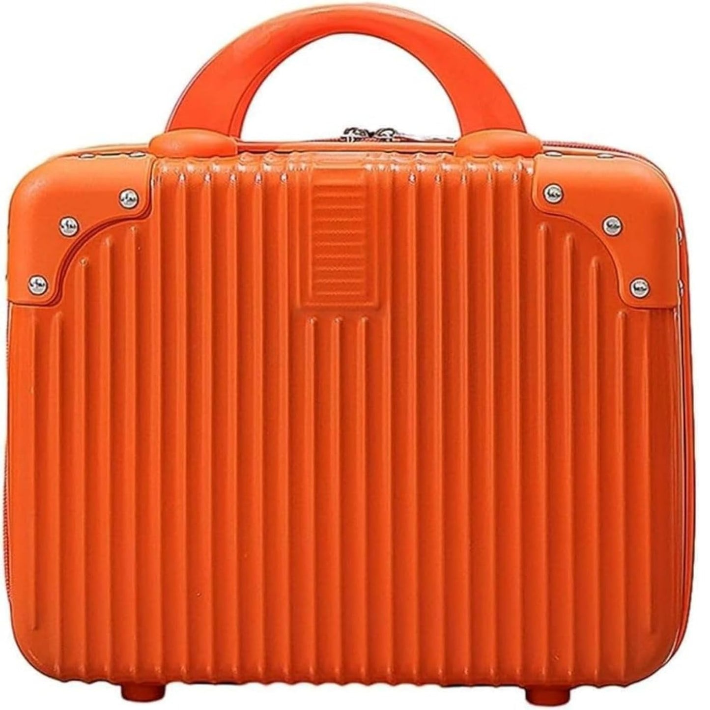 DailyAlley White Hard Shell Makeup Bag - A portable travel cosmetic case with a handle. Perfect for organizing makeup and toiletries on the go. Dailyalley