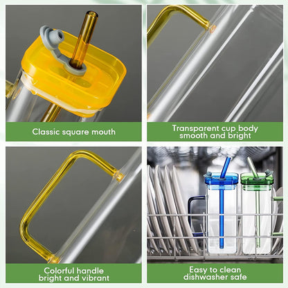 Glass Tumbler | Reusable 300ml Mug for Coffee, Milk & Juice – DailyAlley Aesthetic Cup Dailyalley