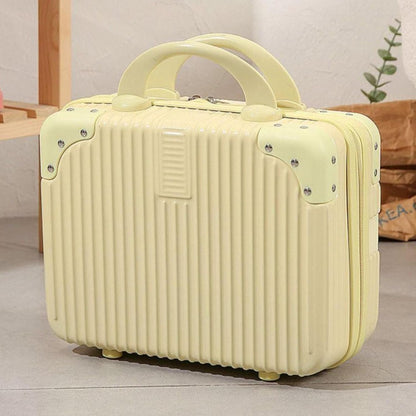 DailyAlley White Hard Shell Makeup Bag - A portable travel cosmetic case with a handle. Perfect for organizing makeup and toiletries on the go. Dailyalley