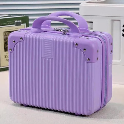 DailyAlley White Hard Shell Makeup Bag - A portable travel cosmetic case with a handle. Perfect for organizing makeup and toiletries on the go. Dailyalley