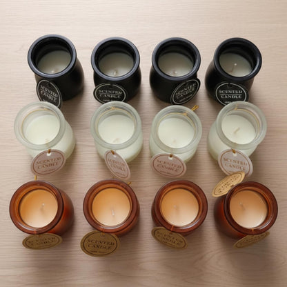 Handmade Scented Jar Candles – Pack of 12 | Long-Lasting 24+ Hour Burn | Amber Brown, Matte Black & Frosted White Glass Jars | Christmas Decor, Home Fragrance, Gifting & Aromatherapy Dailyalley