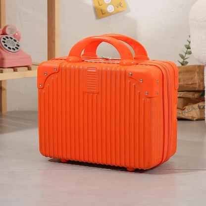 DailyAlley White Hard Shell Makeup Bag - A portable travel cosmetic case with a handle. Perfect for organizing makeup and toiletries on the go. Dailyalley