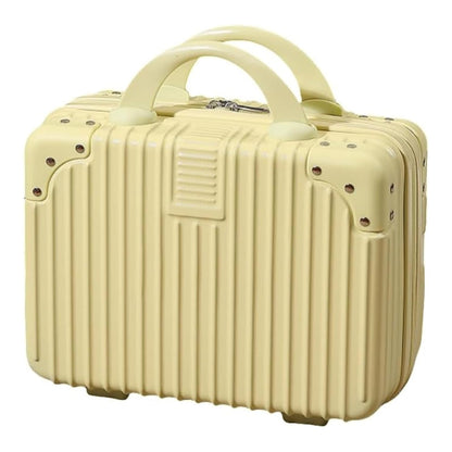 DailyAlley White Hard Shell Makeup Bag - A portable travel cosmetic case with a handle. Perfect for organizing makeup and toiletries on the go. Dailyalley