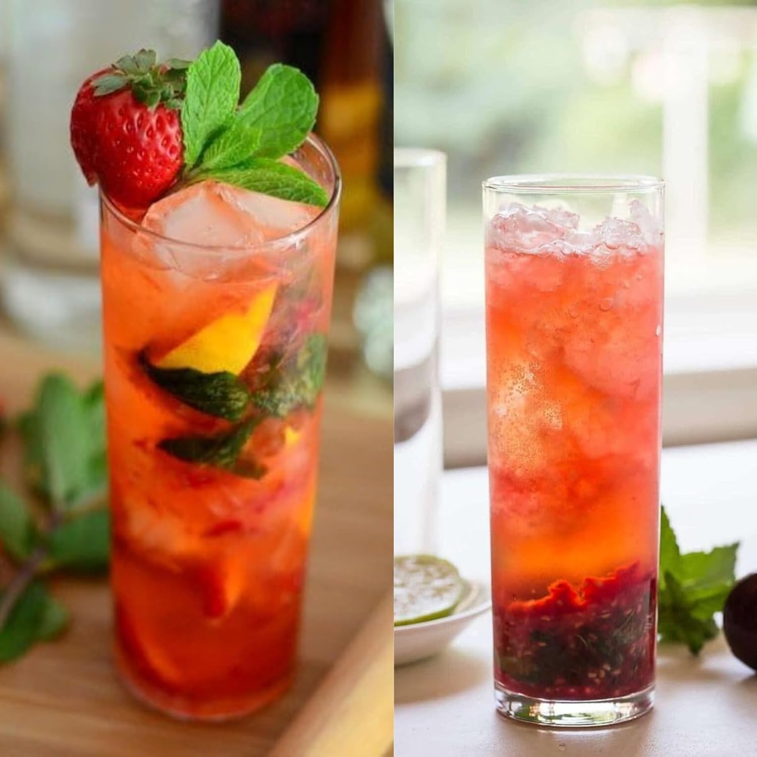 DailyAlley 310ml Tall Glasses Set of 6 - Premium, transparent drinking glasses for juice, water, and cocktails. Perfect for home, parties, and bars. Dailyalley