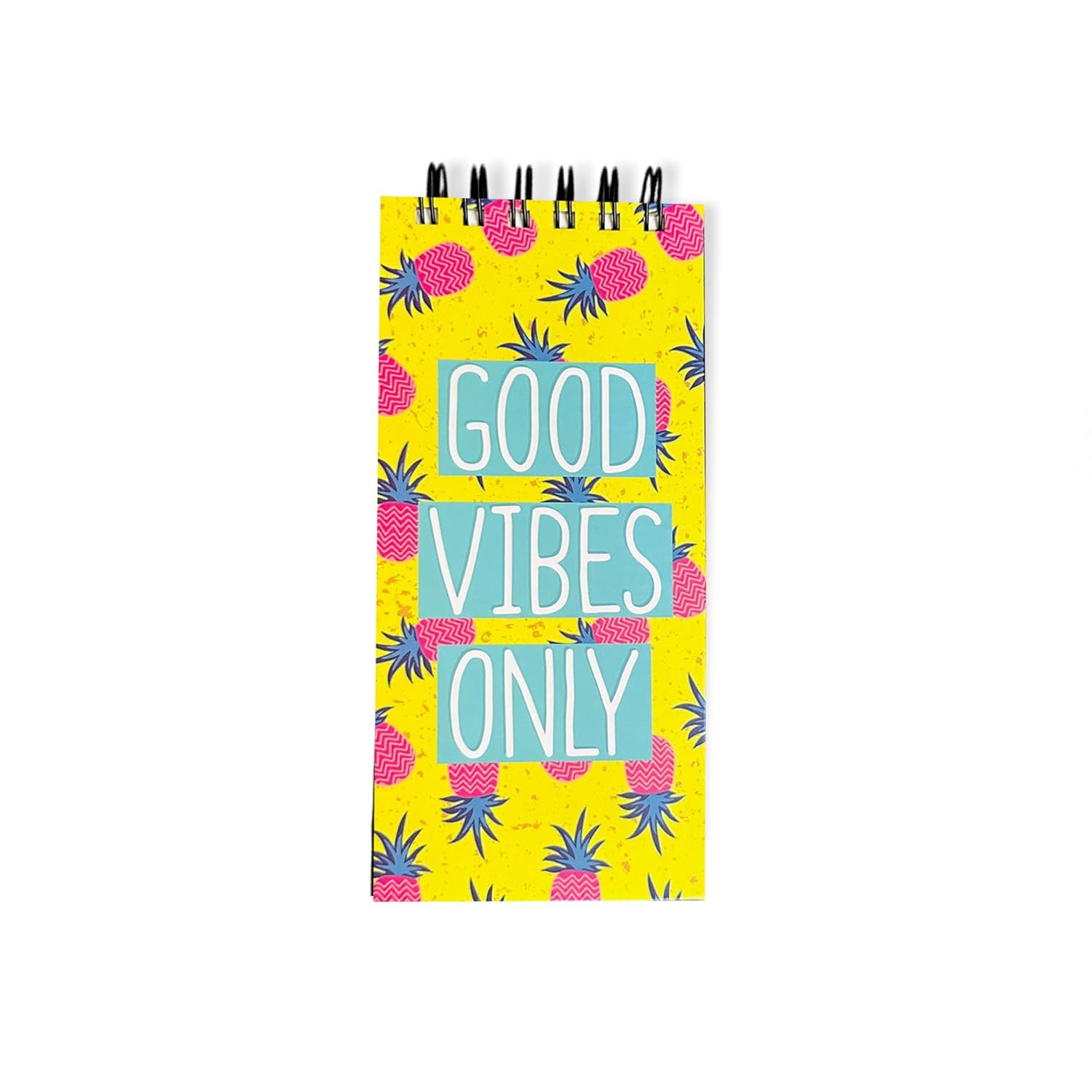 Good Vibes Only Tropical To-Do List Notepad | Pineapple Design | Daily Planner for Tasks, Goals & Checklists | 50 Sheets | 250 Pages | 80 GSM | 9.2x19.8 cm Dailyalley