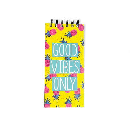 Good Vibes Only Tropical To-Do List Notepad | Pineapple Design | Daily Planner for Tasks, Goals & Checklists | 50 Sheets | 250 Pages | 80 GSM | 9.2x19.8 cm Dailyalley