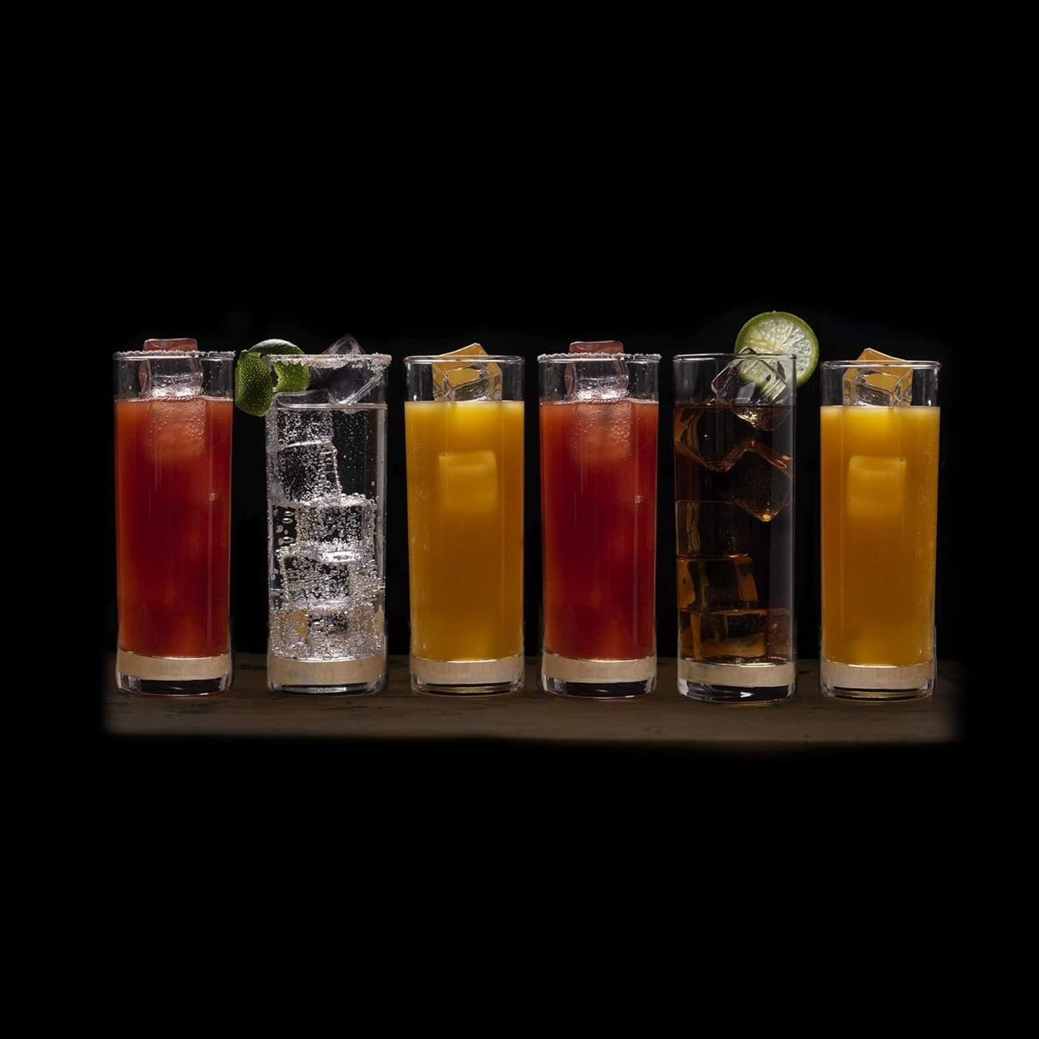 DailyAlley 310ml Tall Glasses Set of 6 - Premium, transparent drinking glasses for juice, water, and cocktails. Perfect for home, parties, and bars. Dailyalley