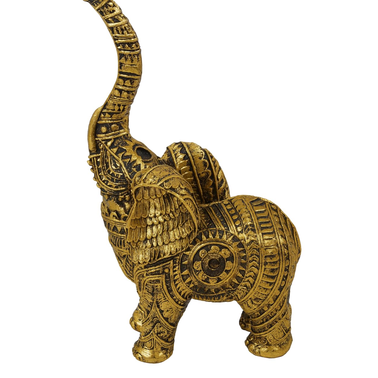 DailyAlley Premium Gold Plated Elephant Pair Showpiece | Polyresin Handcrafted Good Luck Figurines | Home Decor & Vastu Décor | Ideal for Diwali, Wedding, Housewarming & Living Room Decoration Dailyalley