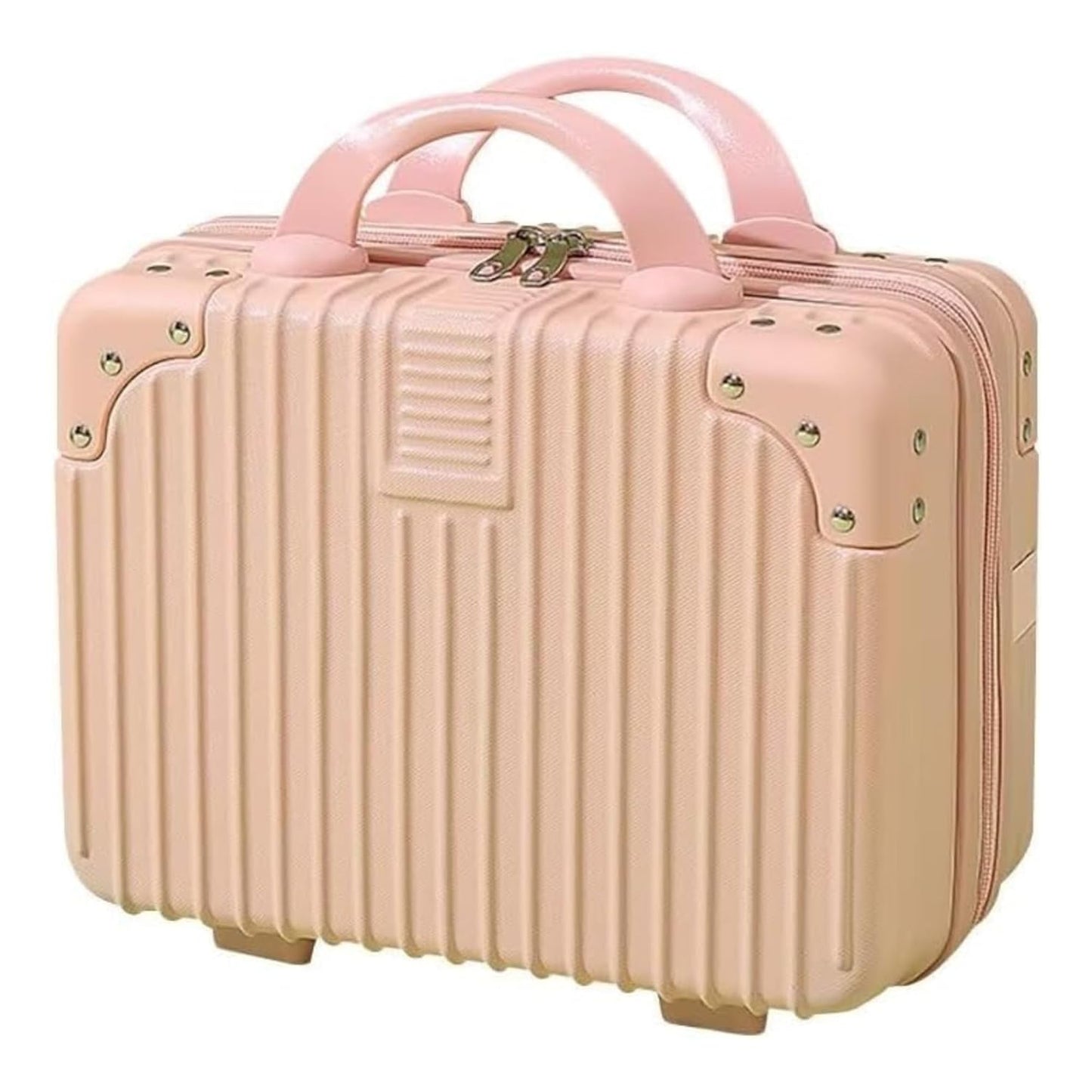 DailyAlley White Hard Shell Makeup Bag - A portable travel cosmetic case with a handle. Perfect for organizing makeup and toiletries on the go. Dailyalley