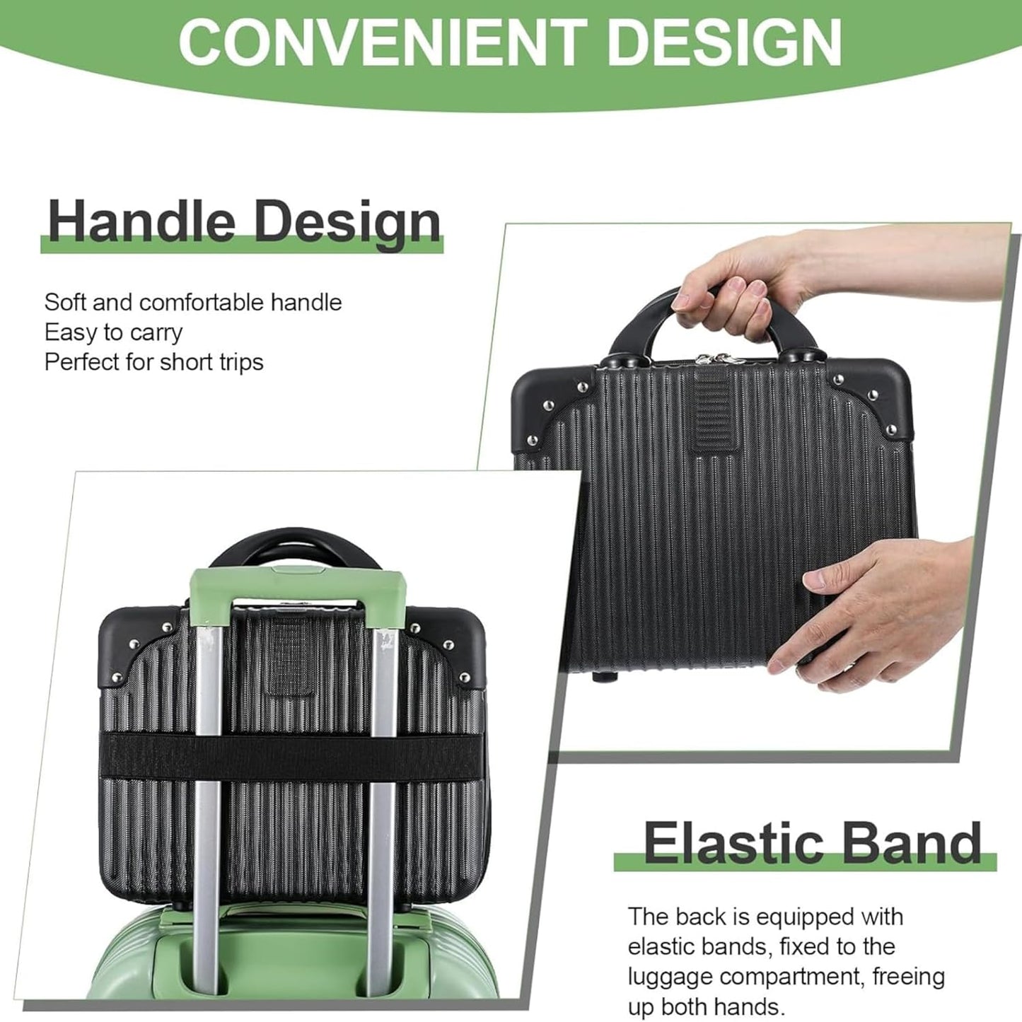 DailyAlley White Hard Shell Makeup Bag - A portable travel cosmetic case with a handle. Perfect for organizing makeup and toiletries on the go. Dailyalley