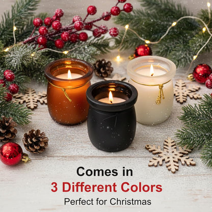 Handmade Scented Jar Candles – Pack of 12 | Long-Lasting 24+ Hour Burn | Amber Brown, Matte Black & Frosted White Glass Jars | Christmas Decor, Home Fragrance, Gifting & Aromatherapy Dailyalley