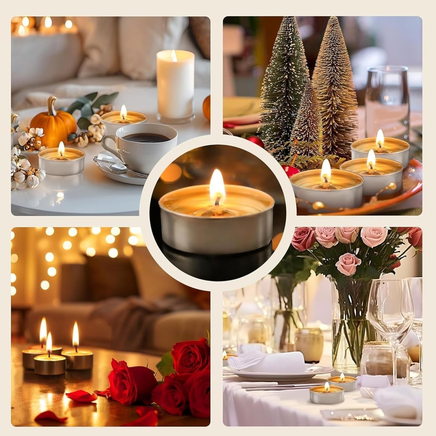 DailyAlley Tealight Candles Set of 100 | 4+ Hrs Long Burning Wax Diyas for Diwali, Puja, Home Décor, Weddings & Festive Parties Dailyalley